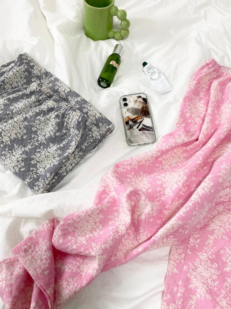 (주문폭주) 부케 면도비 실내복 파자마 잠옷바지-(긴 기장 추가) 오렌지 색상 추가