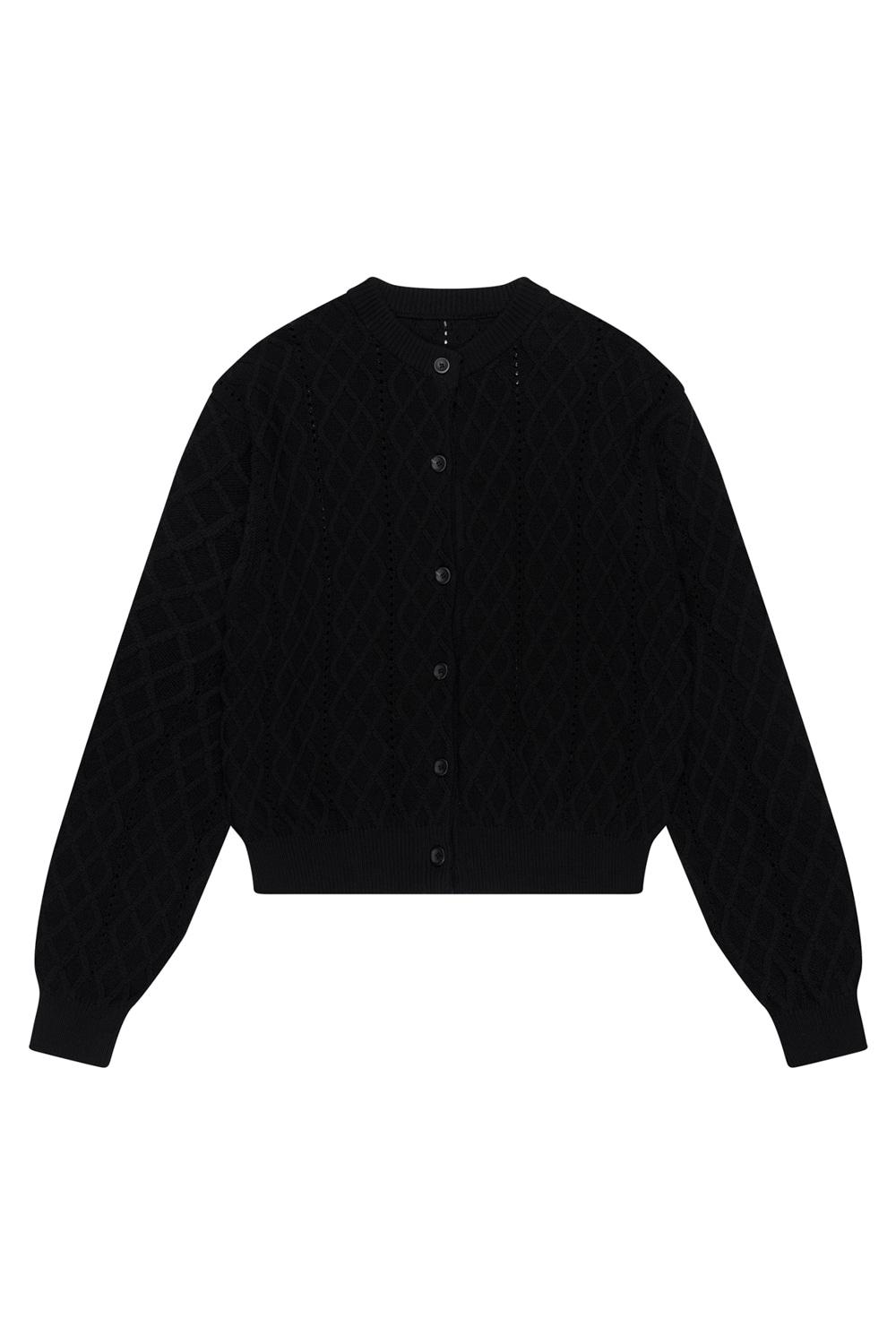 Mixed Pattern Cardigan (Black)