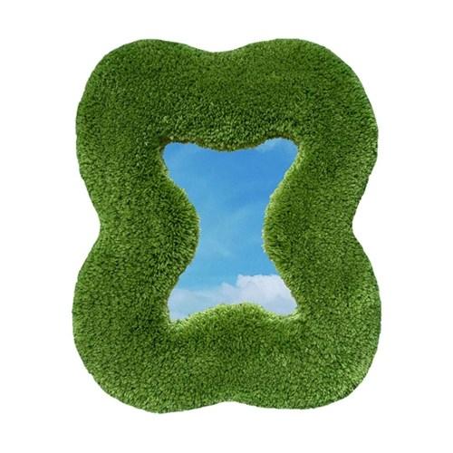 [센이모노] 터프팅 미니 비정형 탁상 웨이브 거울(GREEN)