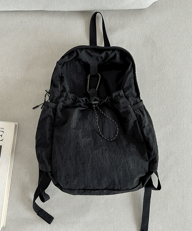 [오늘출발🚚] 가벼운 나일론 스트링 미니 백팩 텀블러 등산 산책 가방 4color