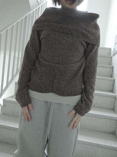 숄 카라 보카시 니트 톱 (2c)