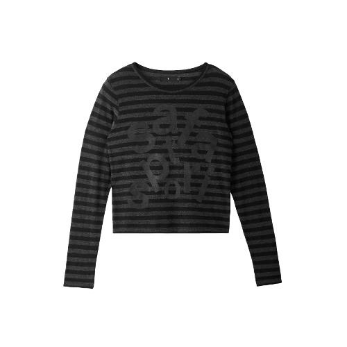 1/2 TICKETING STRIPE BORDER TEE (BLACK)