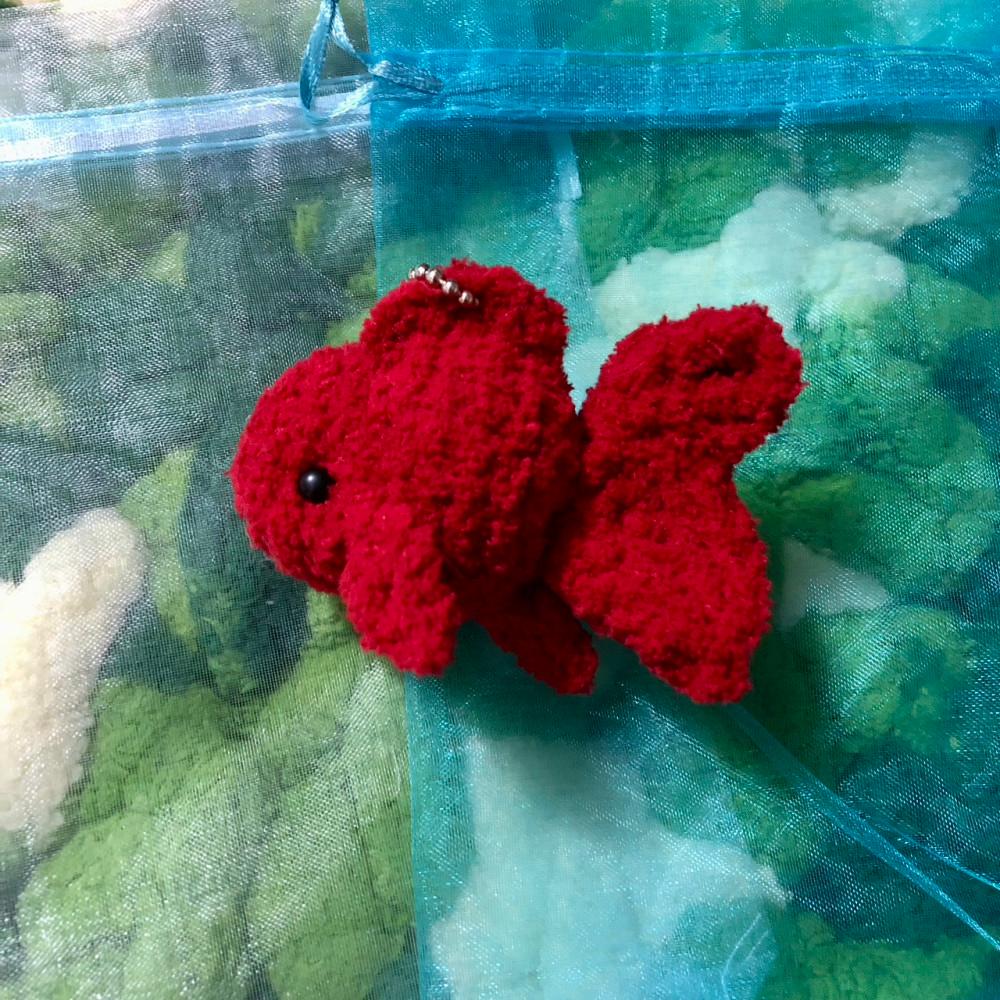뜨개 금붕어 인형 키링