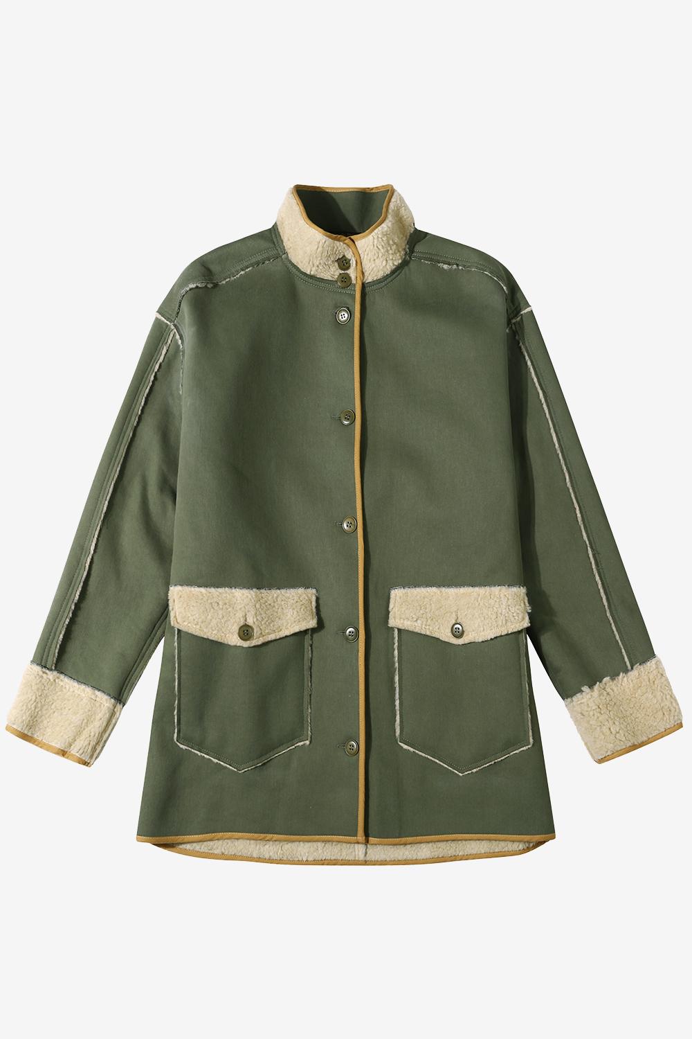 Vezime – Sherpa jacket_Khaki