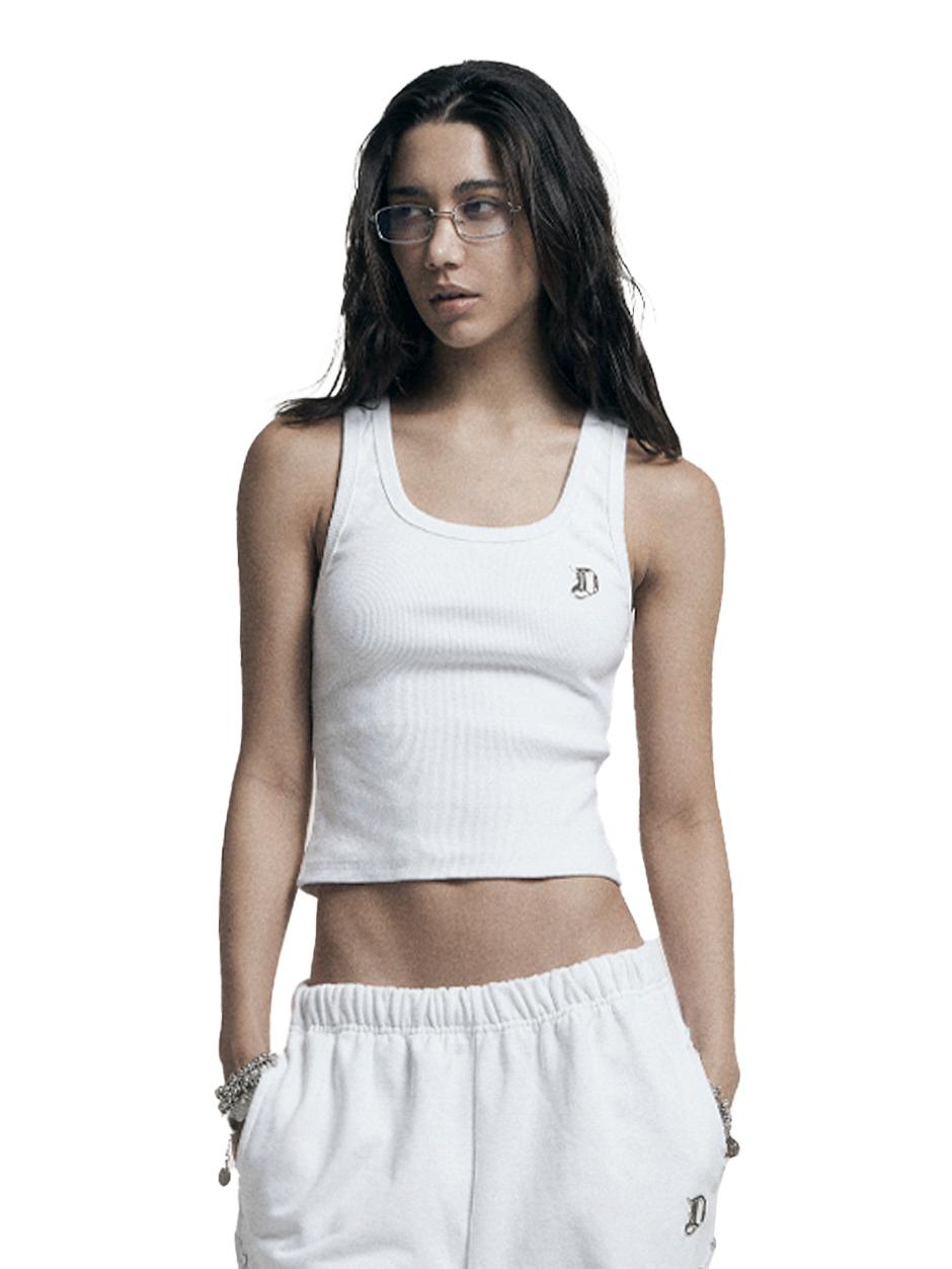 Basic golgi sleeveless in white