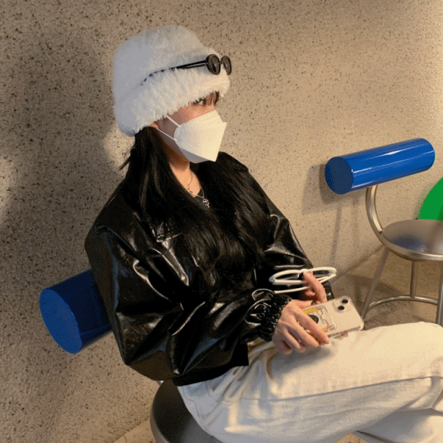 포인 소프트 퍼 비니 털 모자 3color