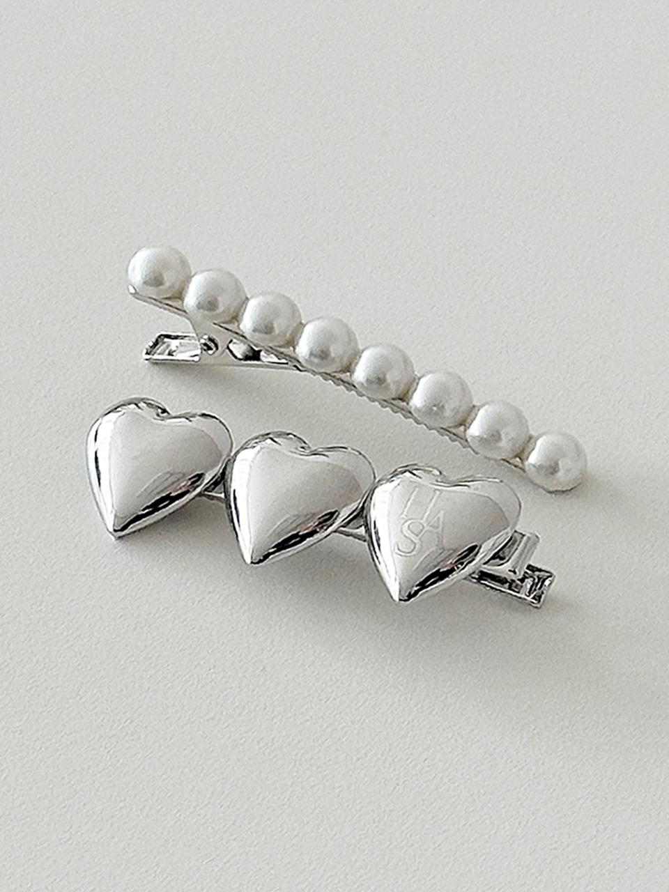 [2 set] HA083 Triple heart hair pin set