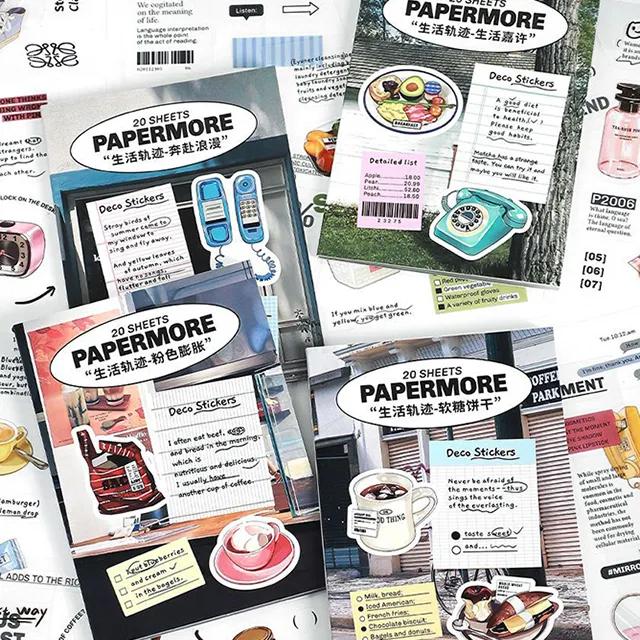 소품 음식 장식 콜라주 PET 스티커북