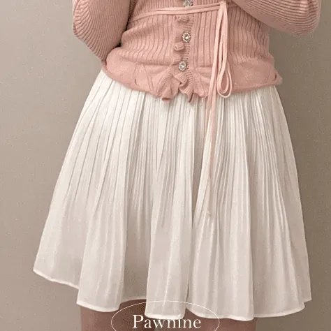 [속바지 안감] 선라이트 프릴 레이스 밴딩 미니 플리츠 주름 스커트 #0060