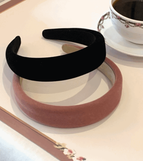 로웰 핸드메이드 벨벳 헤어밴드 (2color)