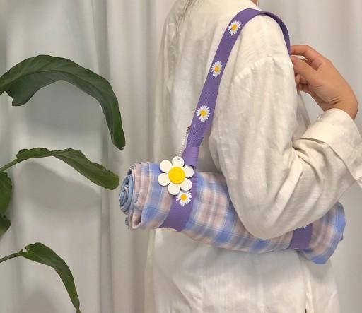 플라워 스트랩 피크닉매트,요가스트랩