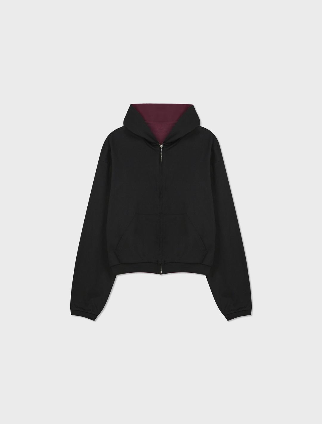 [30%] DOUBLE-FACE ZIP HOODIE BLACK 242,000