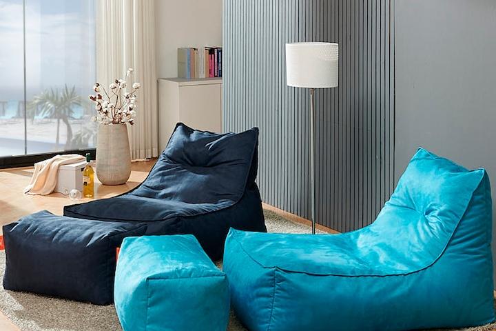 초대형 세인트 SS808 스웨이드 빈백 소파 7colors [풋스툴세트]