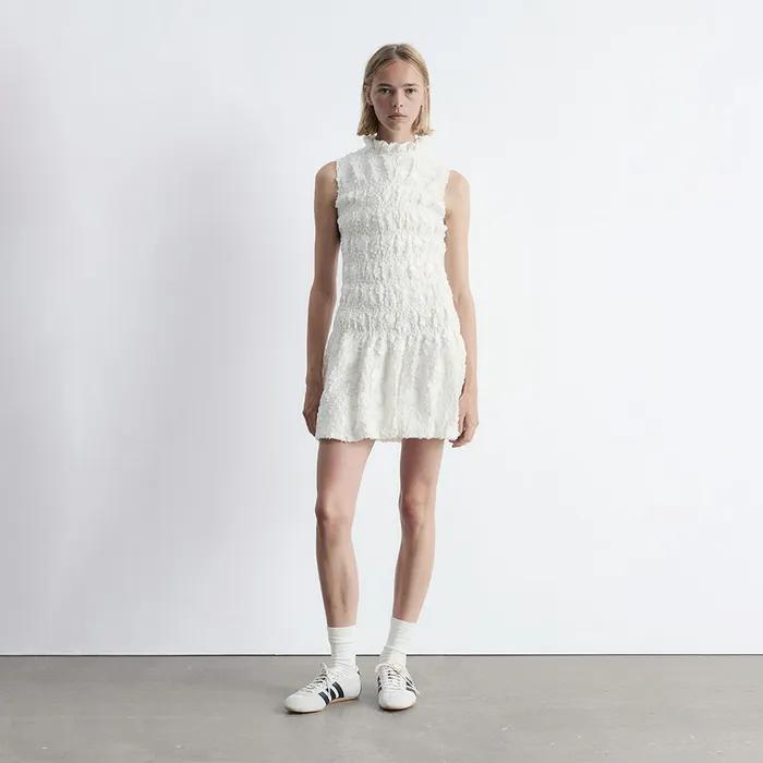 (W) 스모크 미니 드레스 (White)