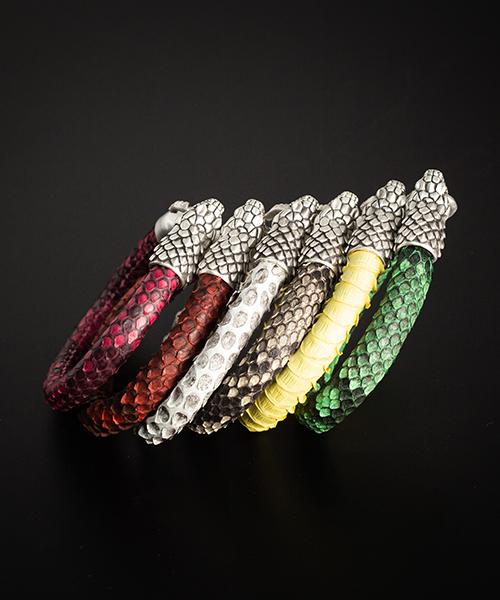 [추가입고] 천연 비단뱀(파이톤) 가죽 팔찌 - 뱀걸쇠, 가죽끈 두께 8mm,10mm