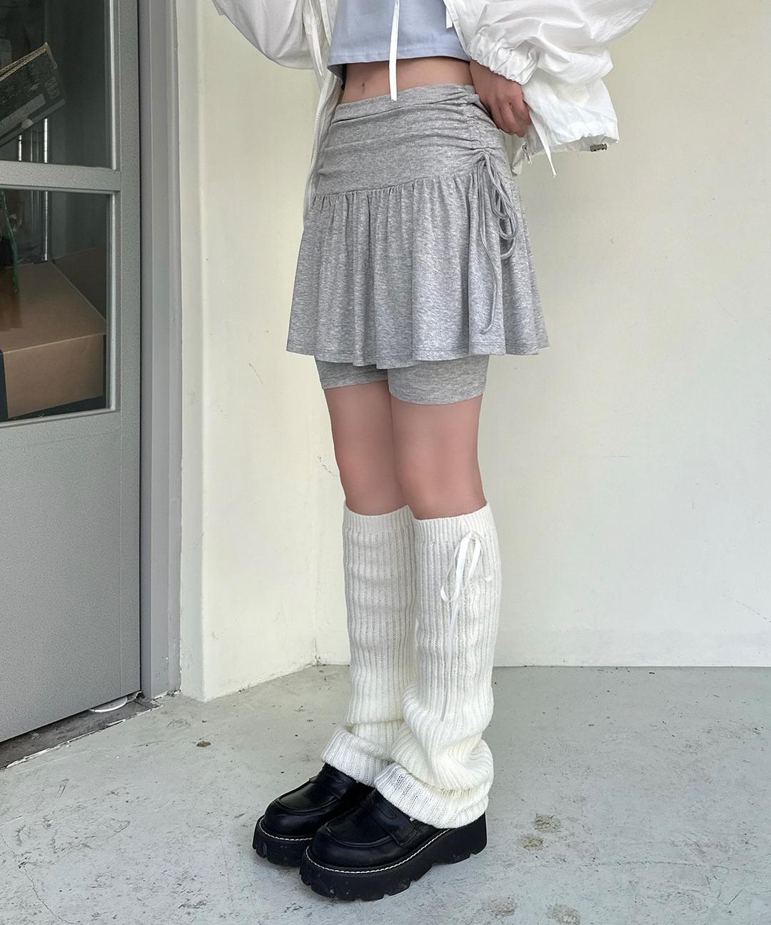 발레코어 셔링 플레어 스커트 팬츠