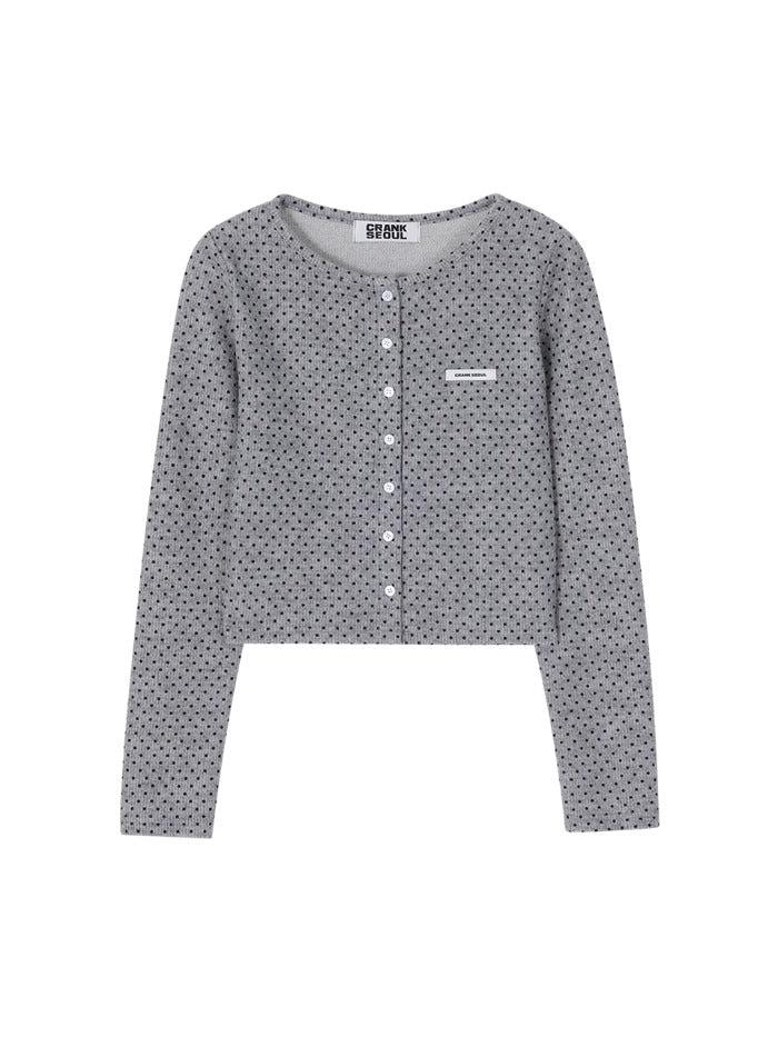 [CRANK] DOT BRUSHED CARDIGAN_GREY - GREY / ONE SIZE