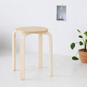 마켓비 OLIVER 원형스툴 원목 낮은 보조의자 스텝스툴, 버치 0028.0409