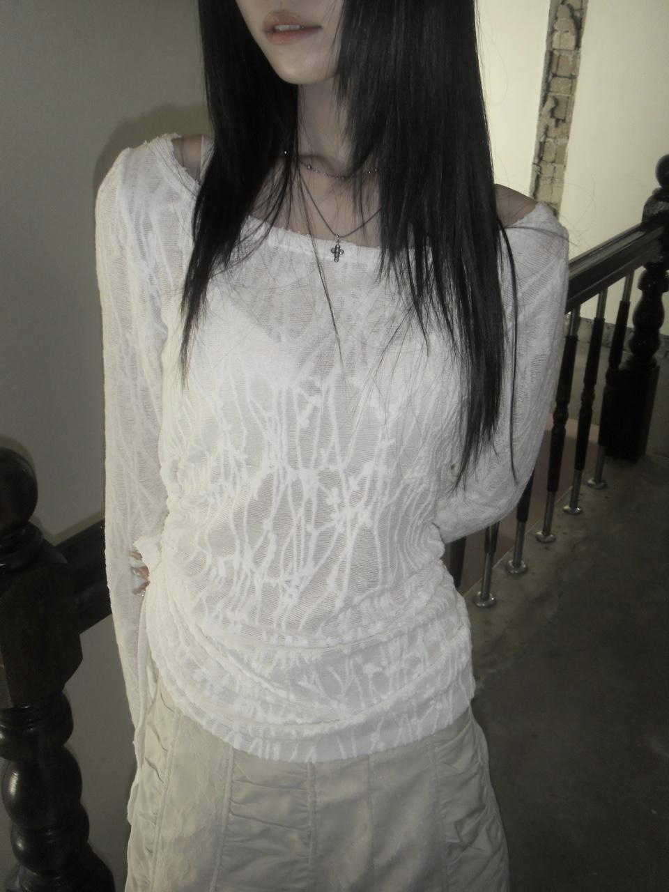 슬립오버 Leaf shirring t