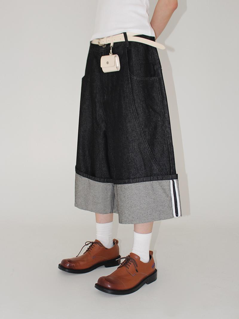 ROLL-UP BERMUDA DENIM (blue / black)