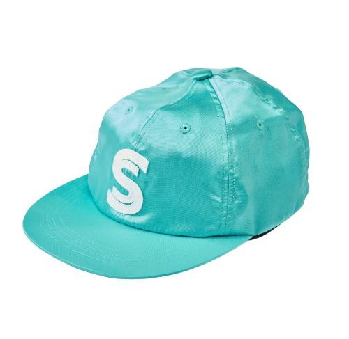 EMBLEM PATCH SATIN CAP (TURQUOISE)