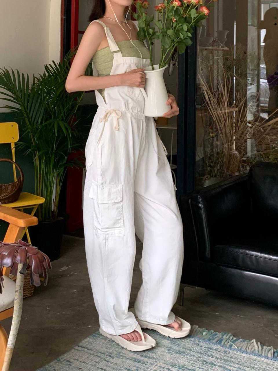 애니웨이썸머 garden cotton overall pants