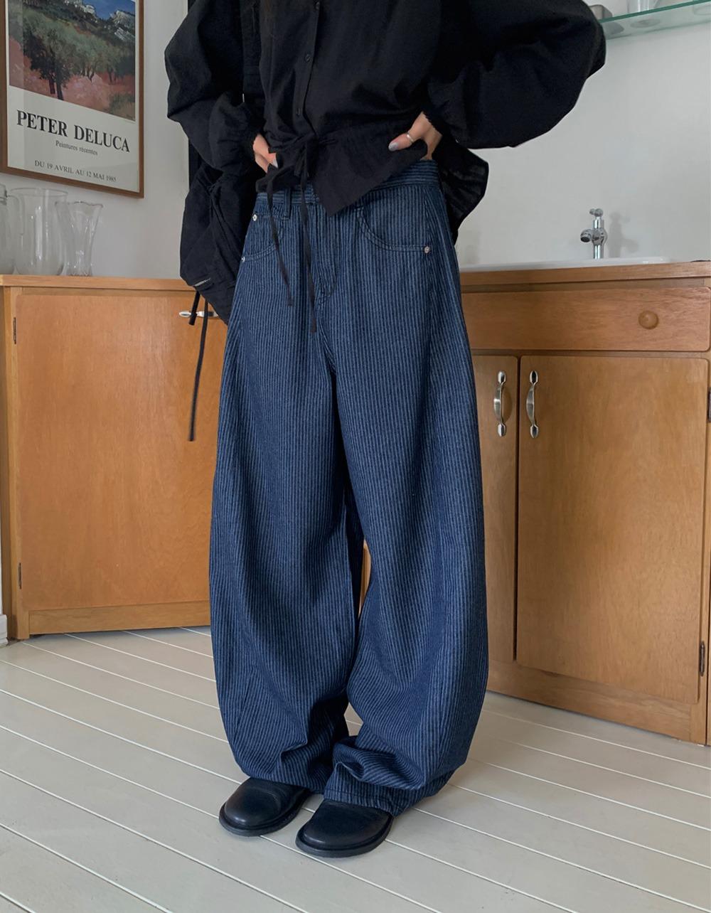 어우드 스트라이프 denim