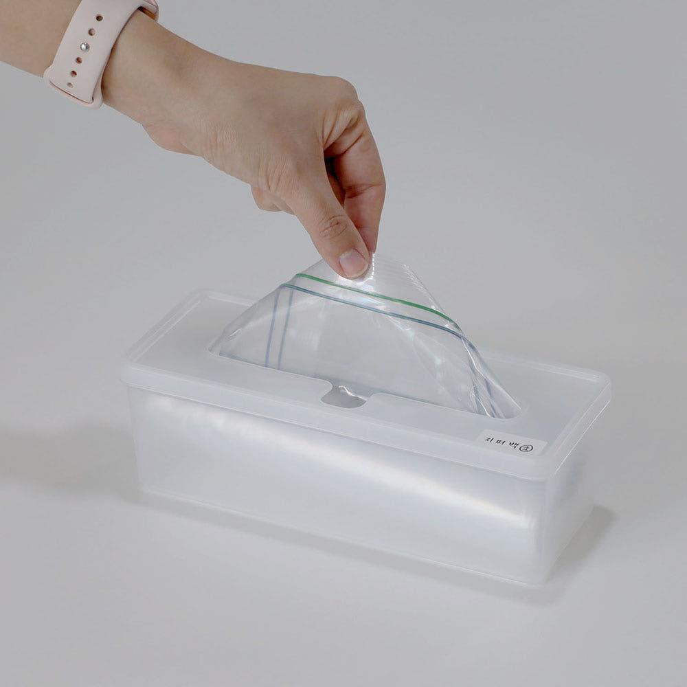 반투명 비닐봉지 정리함 중형