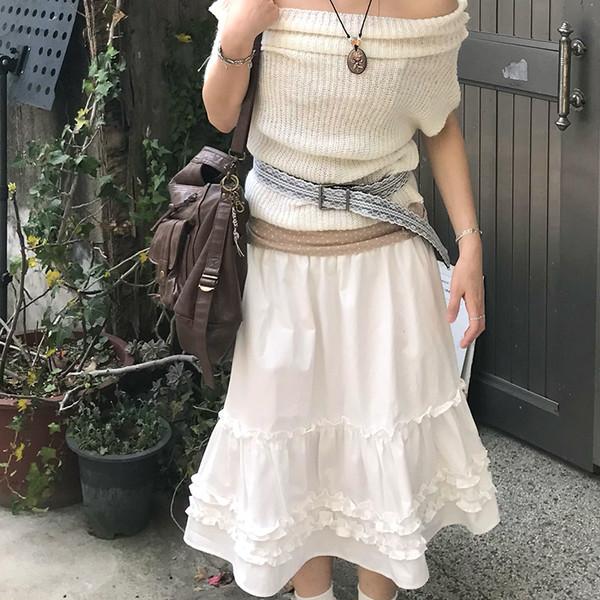 코코노 오프 숄더 니트 ( kokono off-shoulder knit )