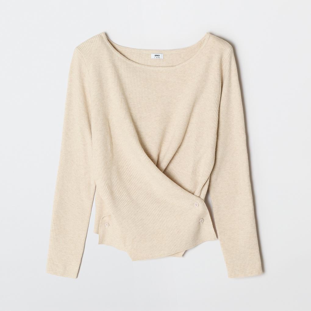 [소프트얀] 랩 버튼 니트_SPKWG23G01