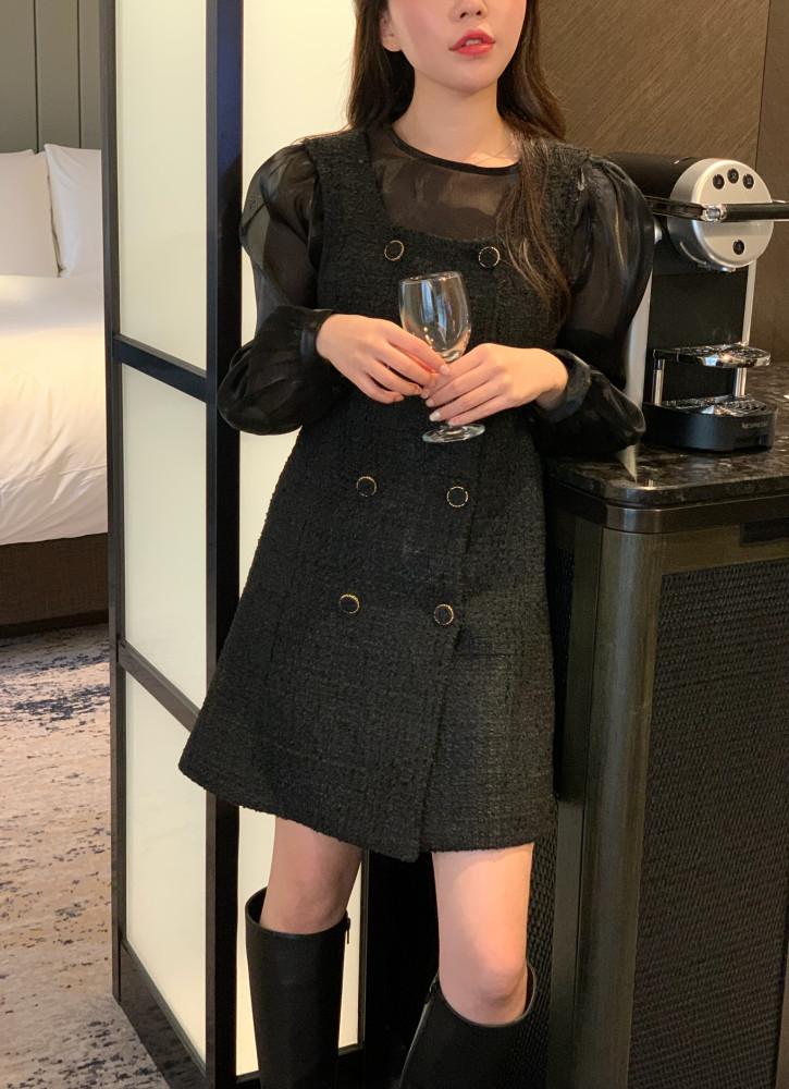 SALE [APPLE.B MADE] 홀리데이 트위드 원피스 holiday tweed one piece (당일발송)