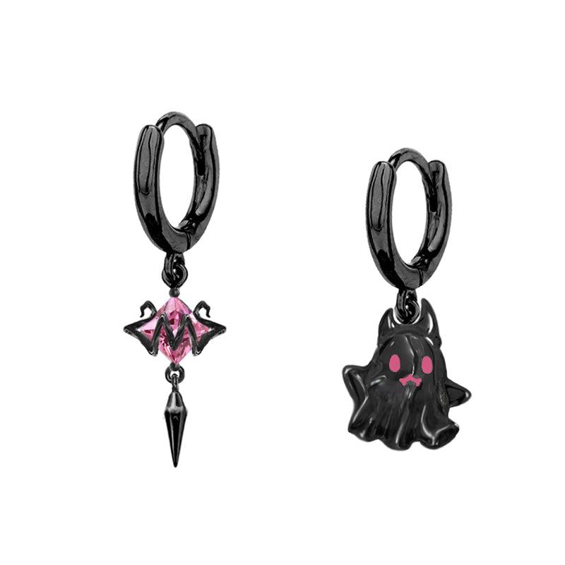 Carnival Ghost Pink Bat Earrings01