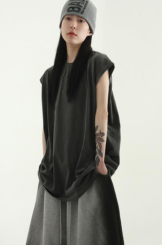 pigmented cotton sleeveless box tee (unisex)