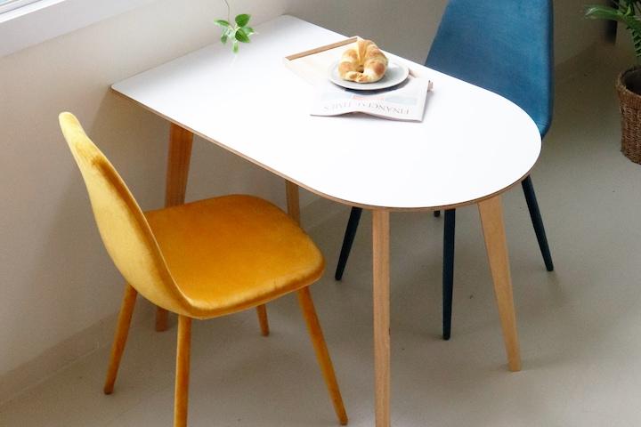 데이 반타원 라미네이트 화이트식탁 1000(2size)