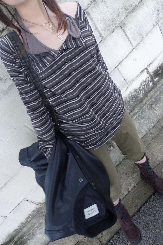 stripe henley tee (2color)