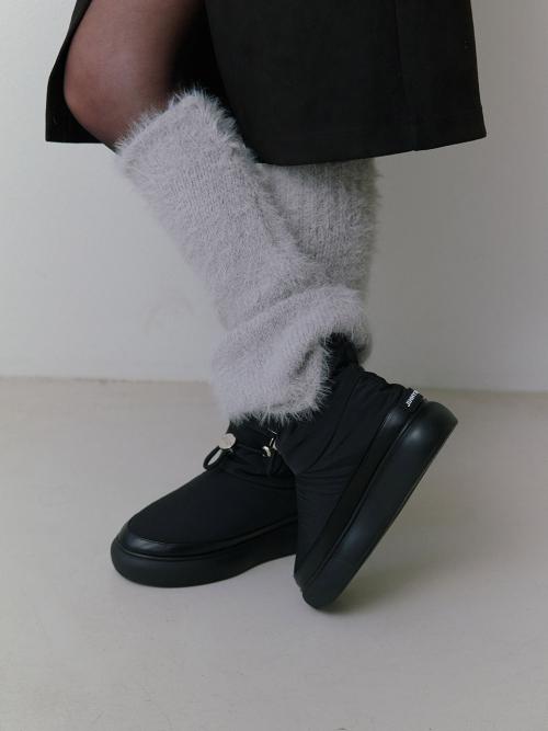 Fuzzy 퍼지 패딩 부츠 4cm BLACK