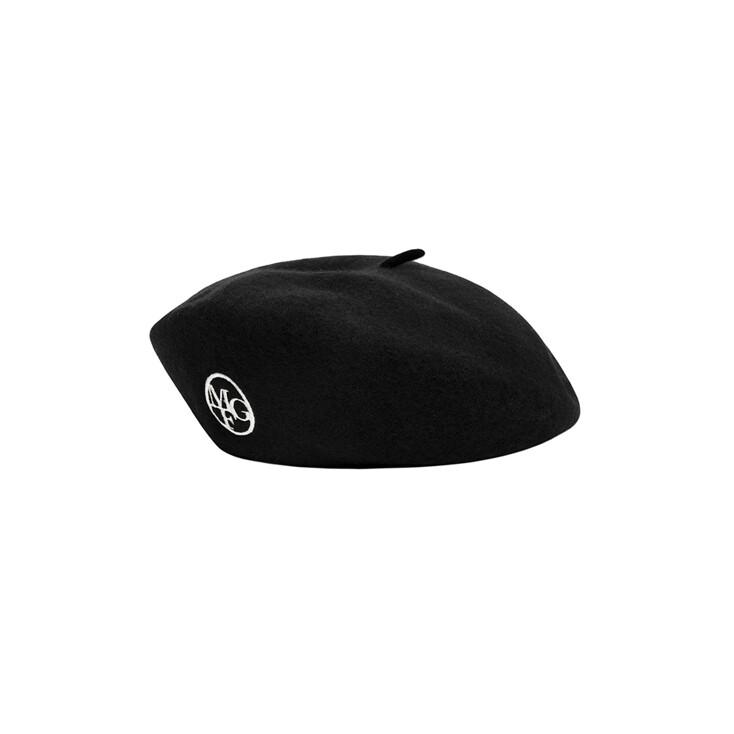 CIRCLE LOGO WOOL BERET black