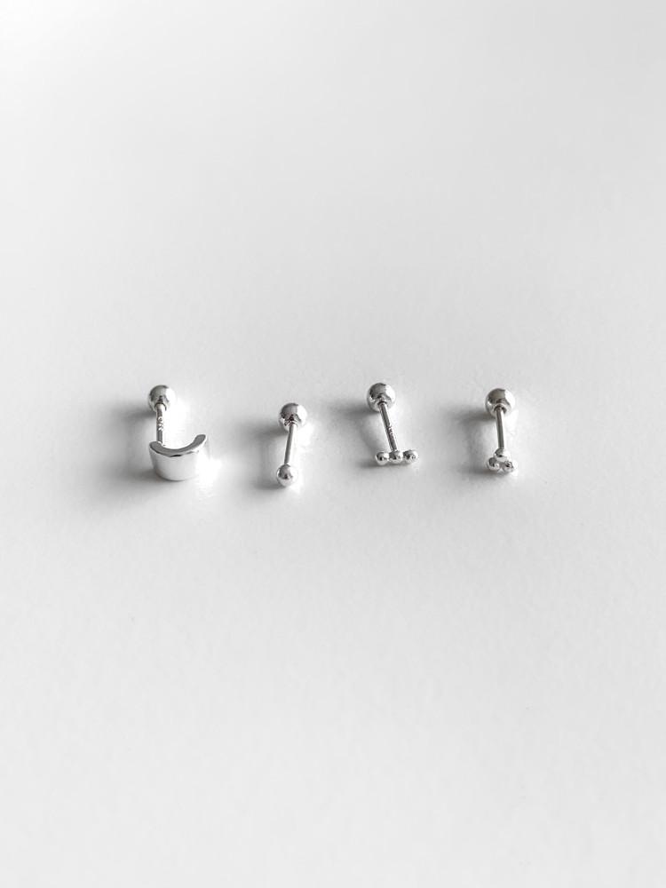 (silver925/ set) silver ball piercing set 페이크 피어싱