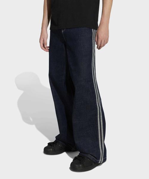 90s 얼터너티브 스포츠 와이드 레그 스케이터 진 - 네이비 / KS6916