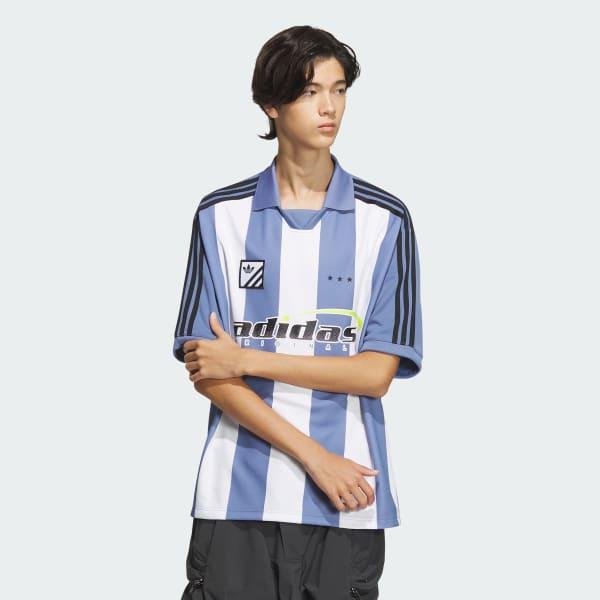 트레포일 로고 플레이 풋볼 그래픽 반팔 폴로 셔츠