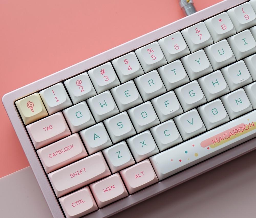 마카롱 핑크 분홍 파스텔 XDA PBT 키캡 한성 레오폴드 바밀로