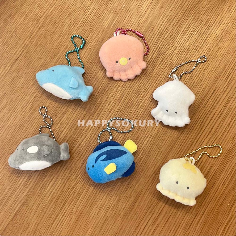 동그란 눈동자의 수족관시리즈 범고래 블루탱 돌고래 문어 오징어 해파리 볼체인키링