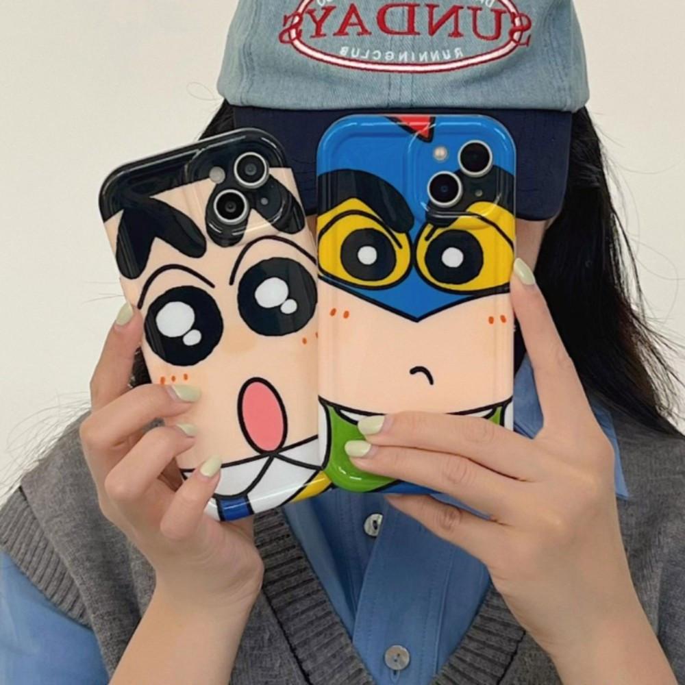 짱구 얼굴 케이스 아이폰14 13 12 프로 아이폰 전용 휴대폰 귀여운 하드 케이스