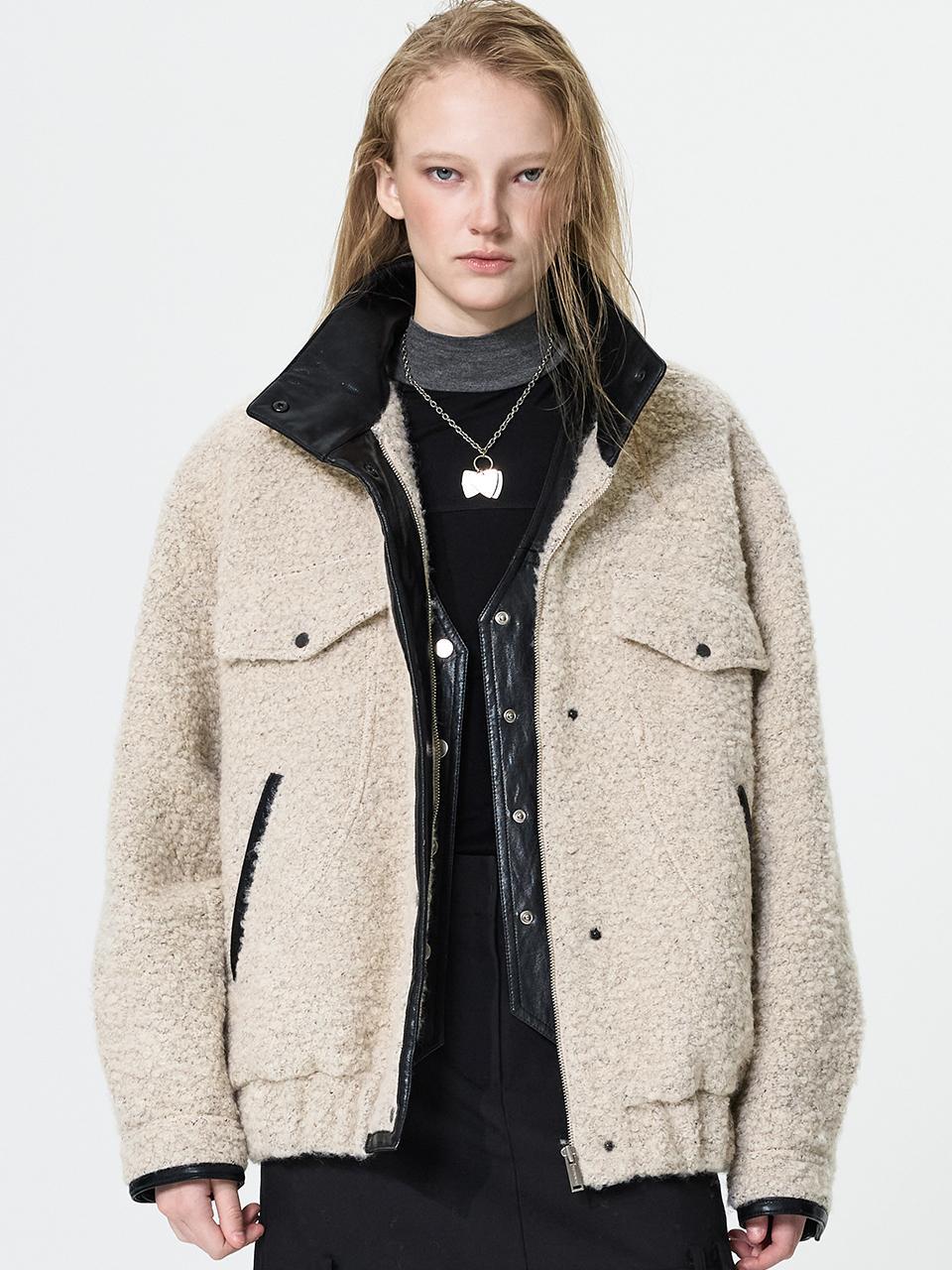 boucle trimming coat jumper AW4WM8939W