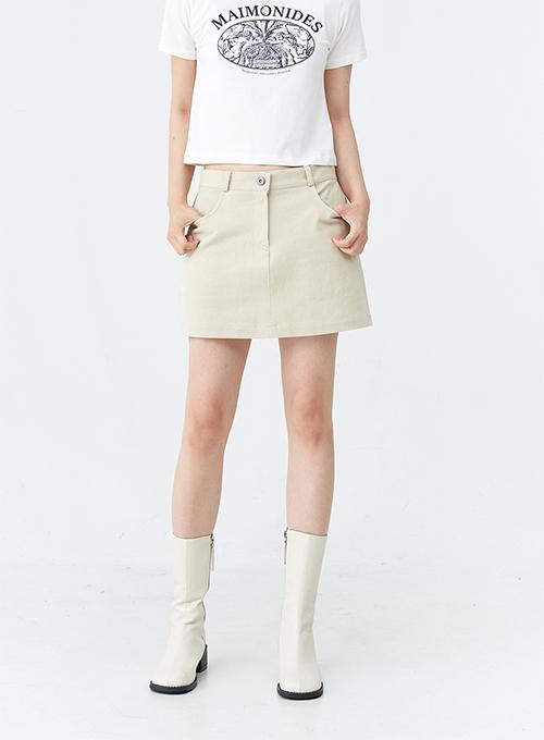 [무료배송] 코튼 로우라이즈 미니 스커트 U1407 (4 color)