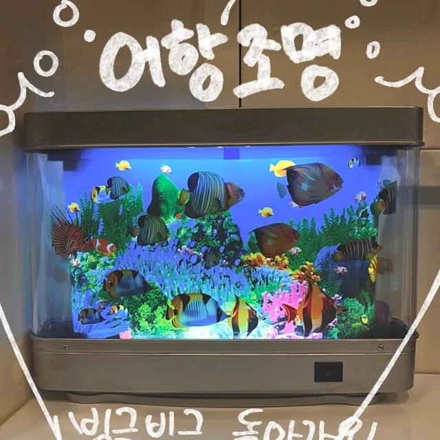 [당일발송/최저가보장!]어항 수족관 무드등 고양이 인테리어 조명