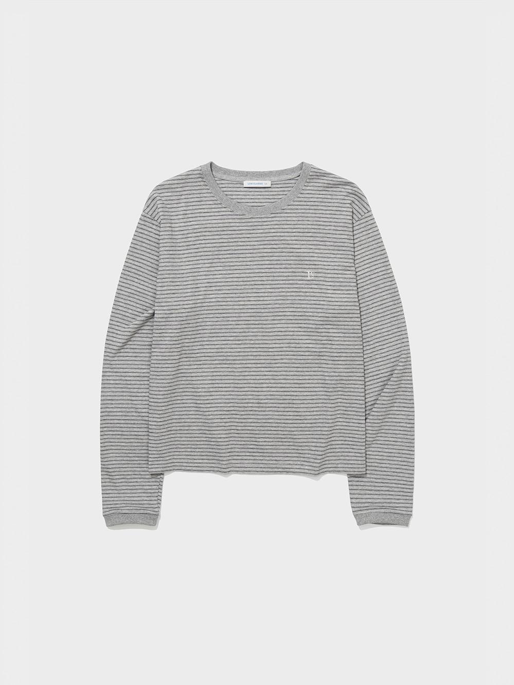 Striped Regular-Fit Tee_Grey