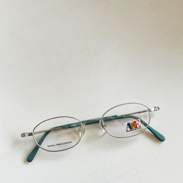 90s Adam&Eve Silver Slim Square Glasses