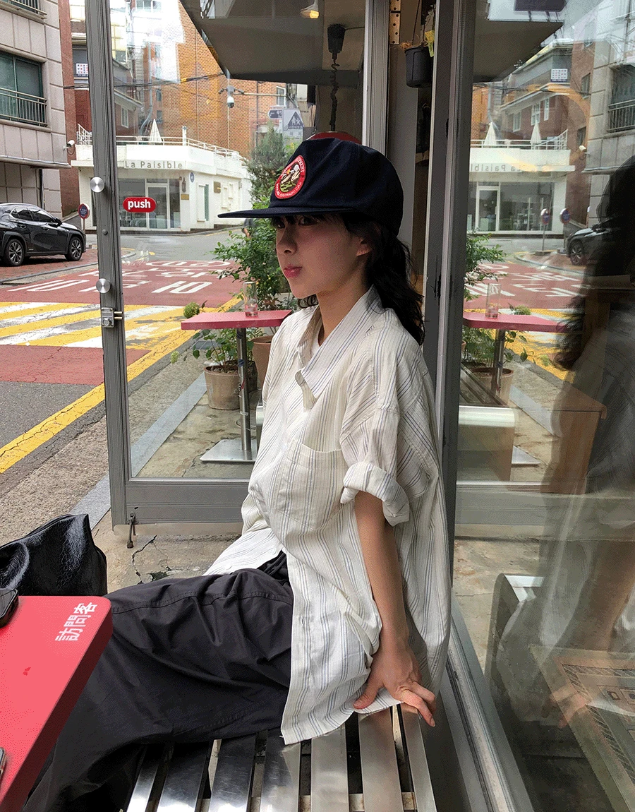 [반팔버전] 모에 스트라이프 셔츠 (3color)
