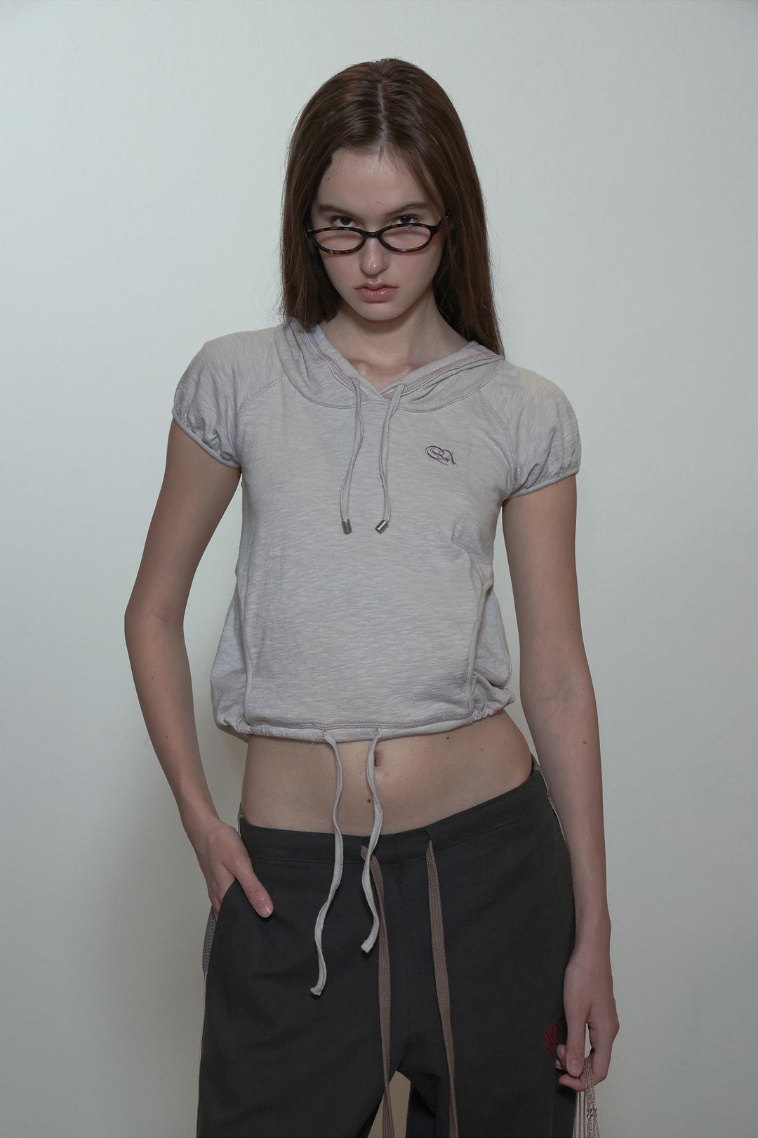 Raglan Hoodie Tee Blush